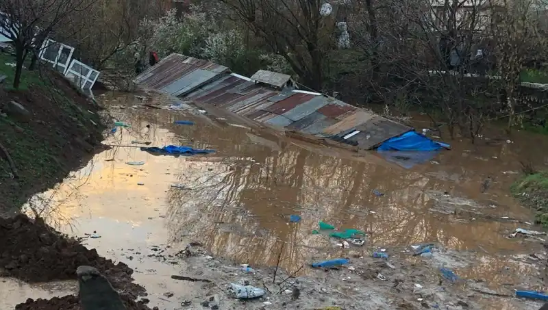 Bingöl'de Şiddetli Yağışlar: Ahırlar Sular Altında Kaldı