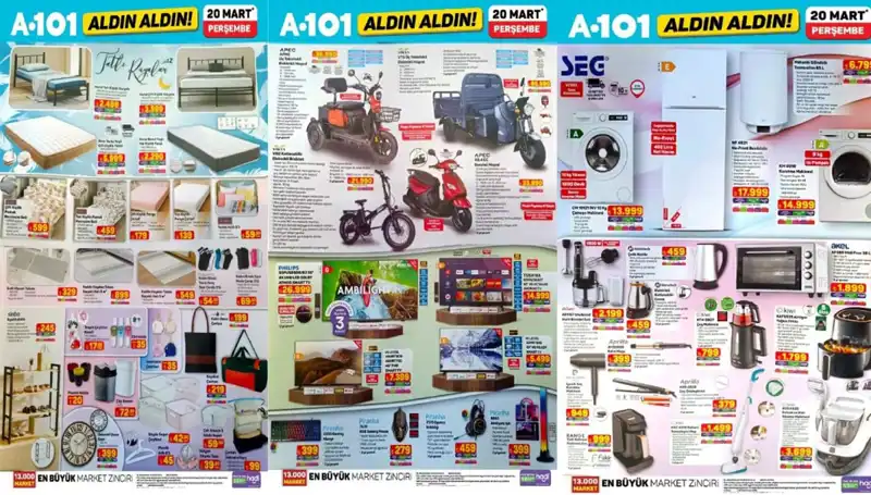 A101 Aktüel Kataloğu 20 Mart’ta Neler Sunuyor? Ayakkabılıktan Yatak Setlerine Fırsatlar!
