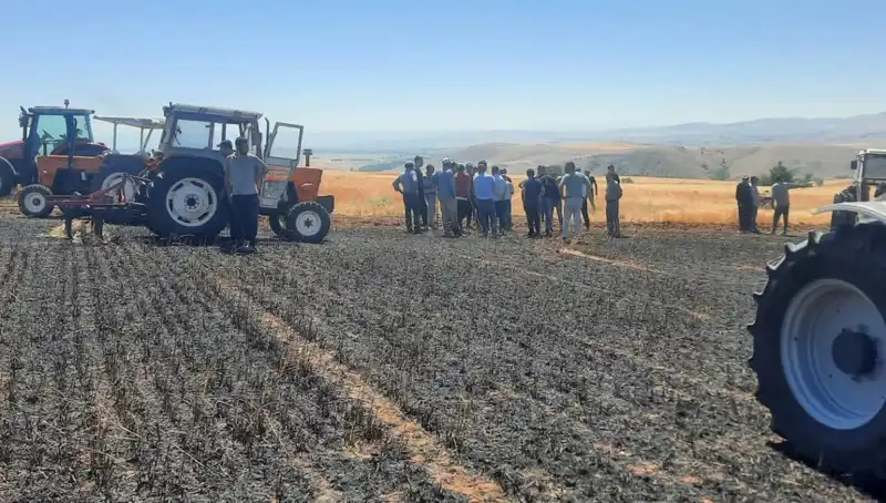 Yozgat’ta 100 Dönüm Ekin Kül Oldu, Çiftçiler Umutsuz Kaldı