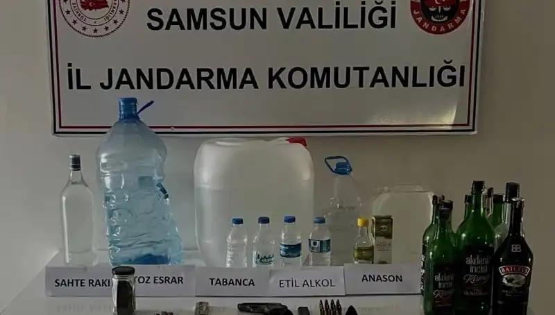 Samsun’da Sahte İçki Operasyonunda Yakalanan Litrelerce İçecek Gündem Oldu